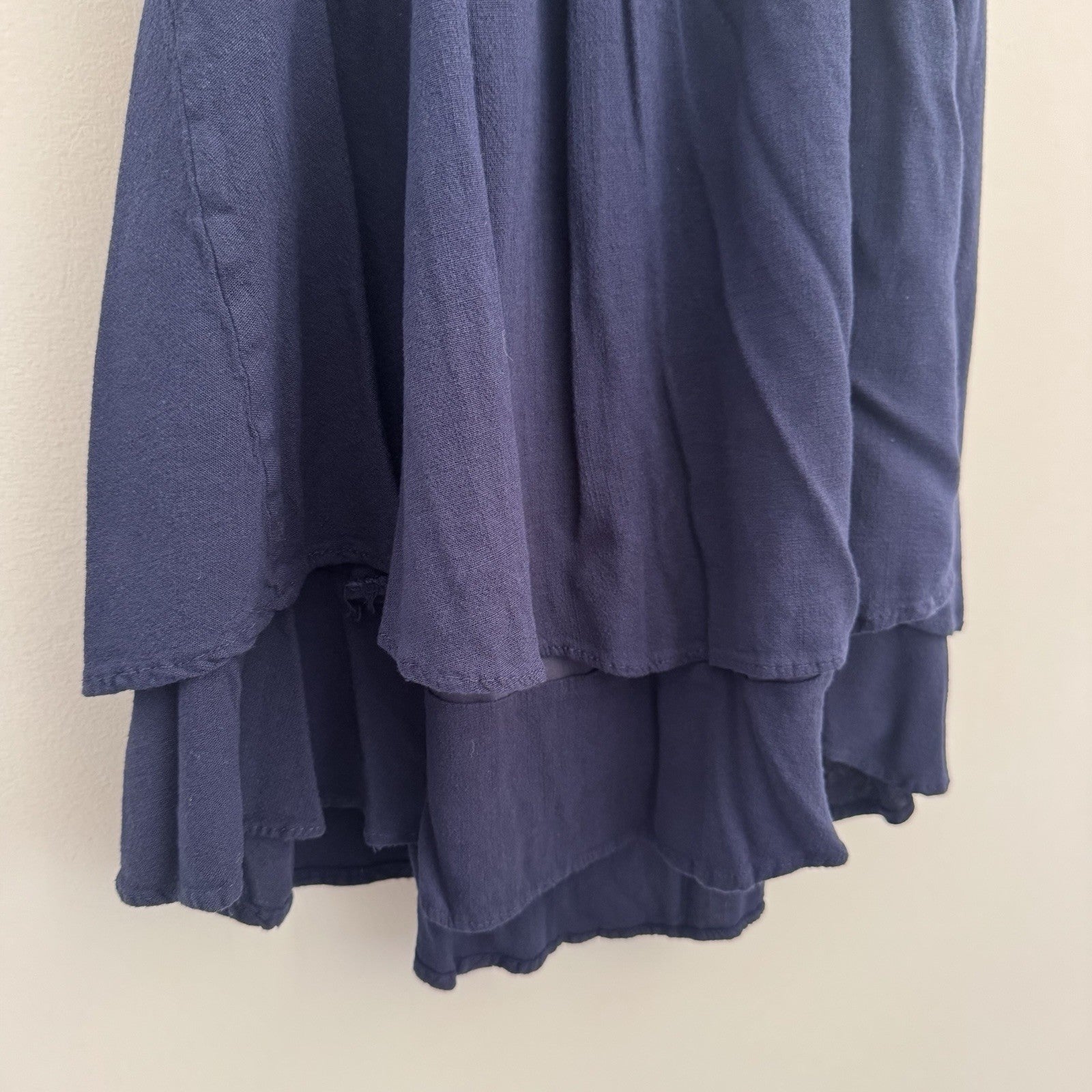 Altar’d State Navy Puff Sleeve Smocked Mini Dress Large Cottagecore