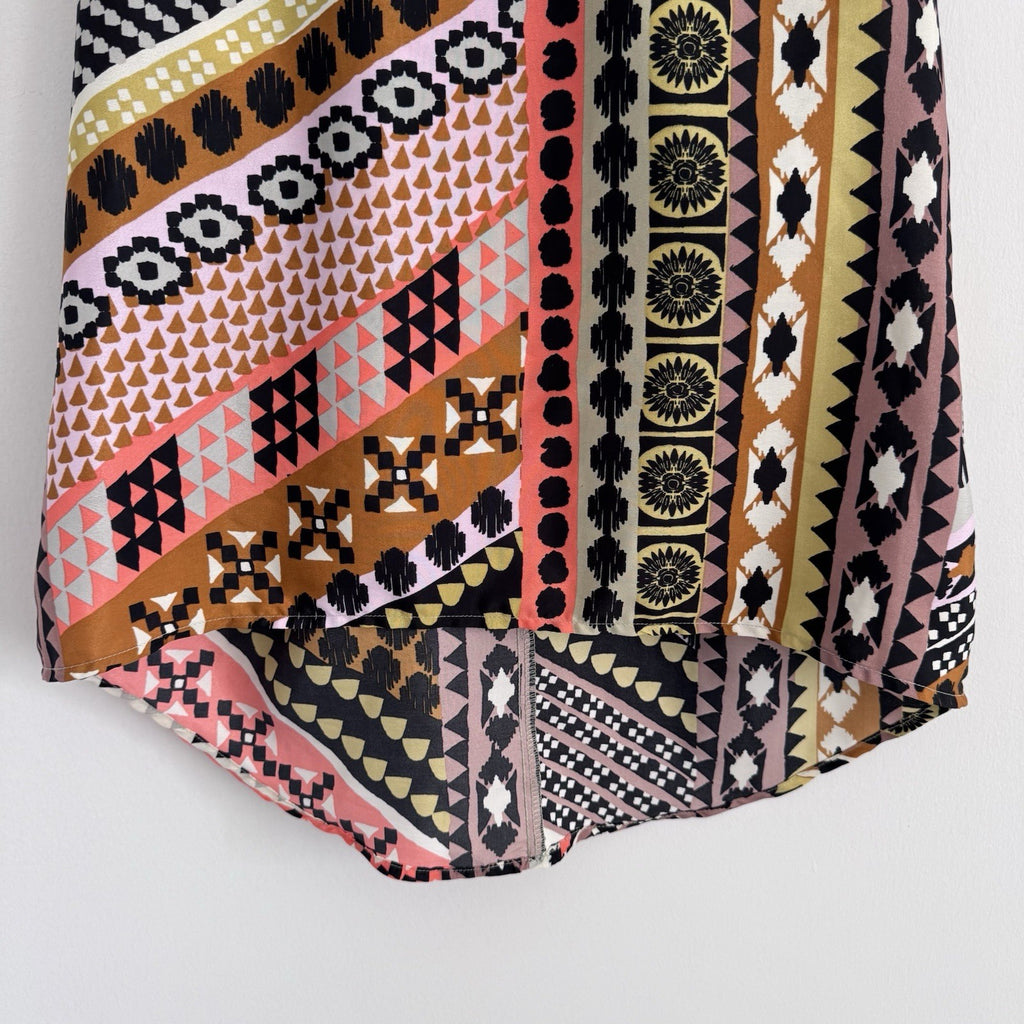 Y2K Body Central Tribal Geometric High Low Tank S