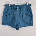 FP Movement The Way Home Cargo Shorts High-Waisted Ripstop Teal Medium