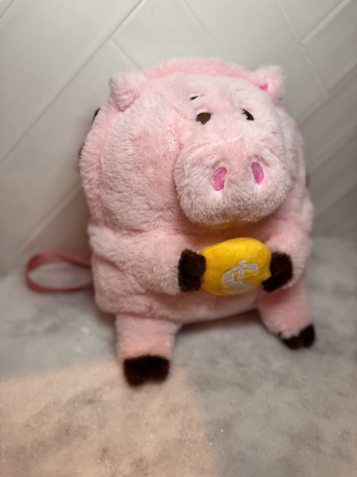 Disney Pixar Toy Story Hamm Plush Backpack – Pink Piggy Bank Bag - NWT 7inX10in
