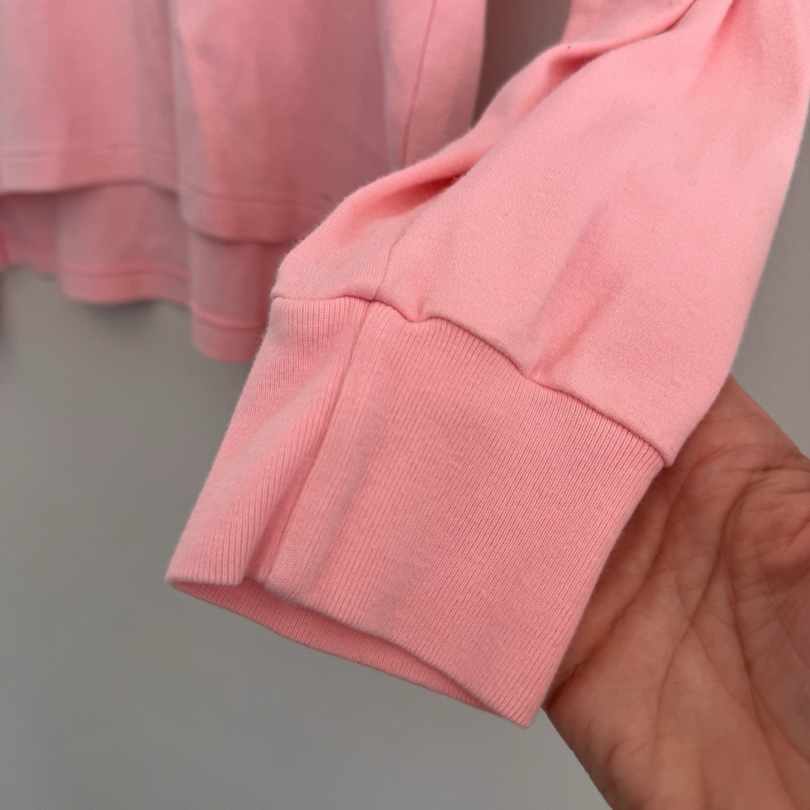 Ralph Lauren Polo Sport Shirt Women’s Medium Pink Long Sleeve Rugby Polo Y2K