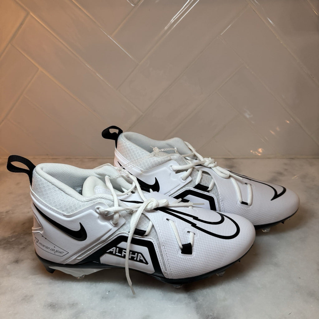 Nike Alpha Menace Pro 3 Football Cleats White Black Men’s Size 11.5 Cleats NEW