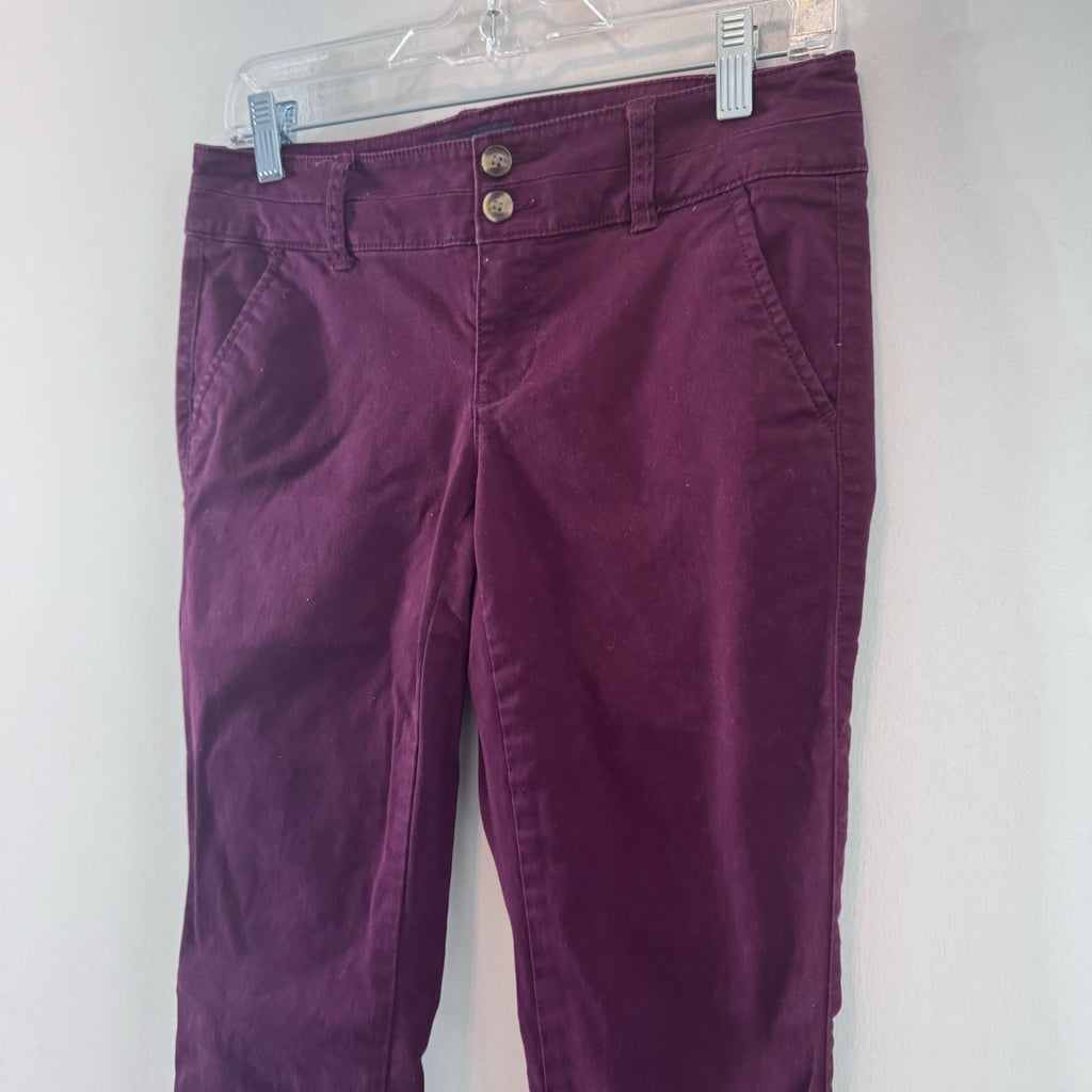 American Eagle Skinny Pants Womens 2 Regular Purple Stretch Chino Casual