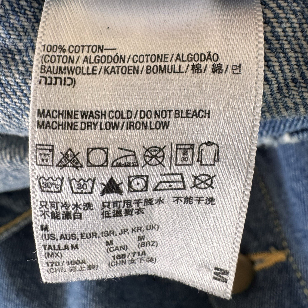 American Apparel Denim Mini Skirt Button Front Medium Stone Wash Indigo Blue M