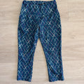 Zelos Women’s Leggings Small Blue Geometric Print Stretch Athletic Yoga Pants 