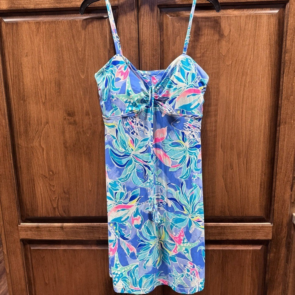Lilly Pulitzer Bennet Blue Margarete Swim Dress XS Celestial Seas Beach