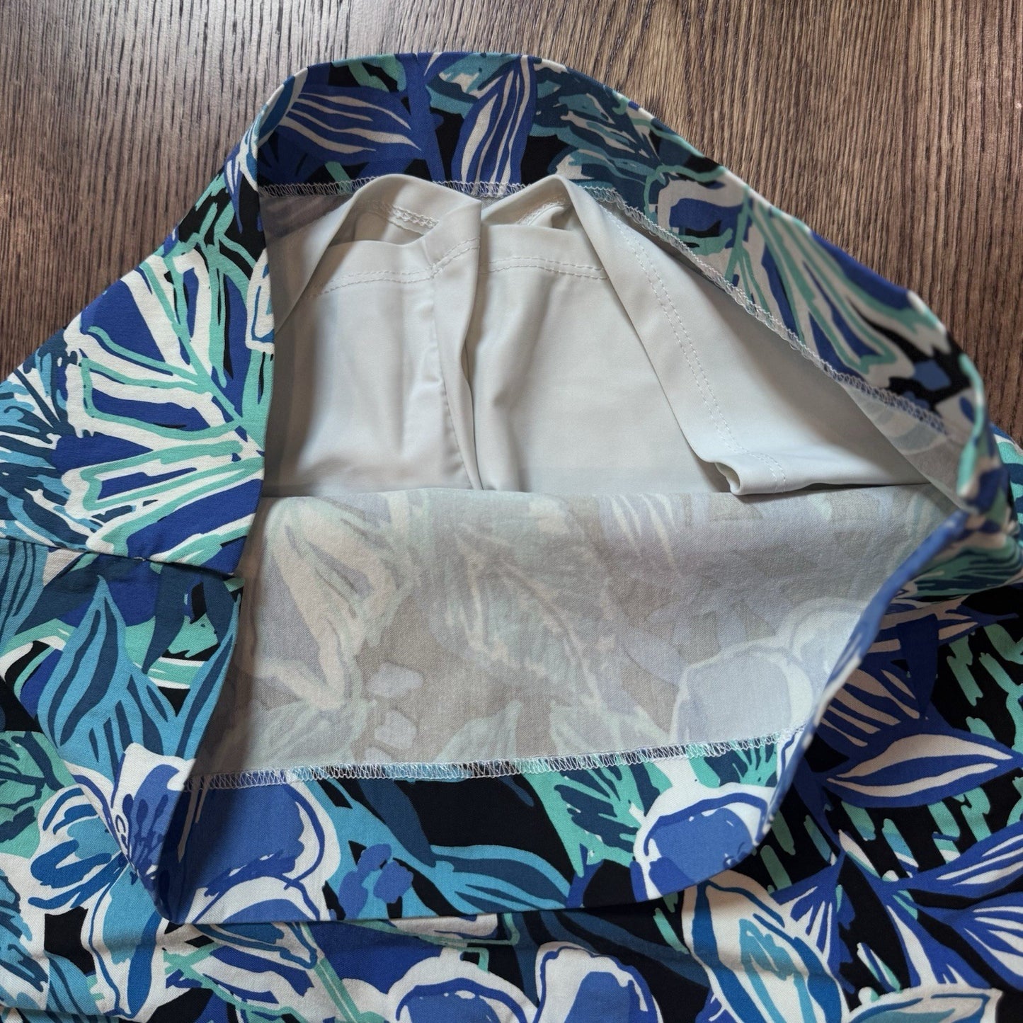 Swing Control Tropical Floral Golf Skort Size 4 Blue Green Stretch Lined