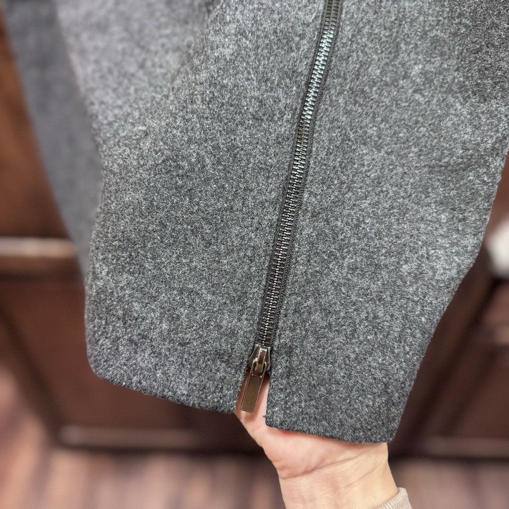 J.Crew Gray Wool Pencil Skirt with Zipper Detail - Size 12