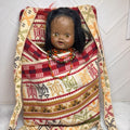 Vintage Native American Style Papoose Doll Sleepy Eyes Beaded Woven Cradleboard