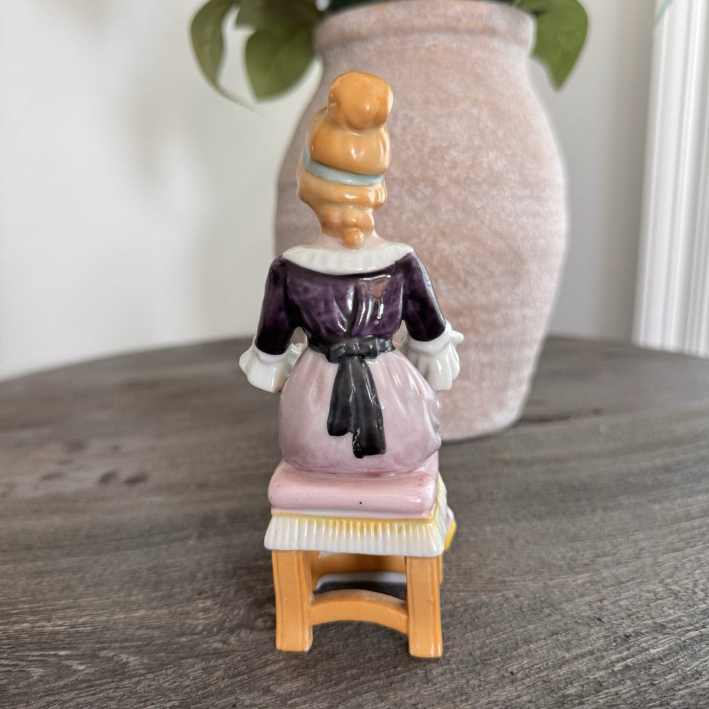 Goldcastle Chikusa Japan Porcelain Figurine Victorian Lady Reading on Bench
