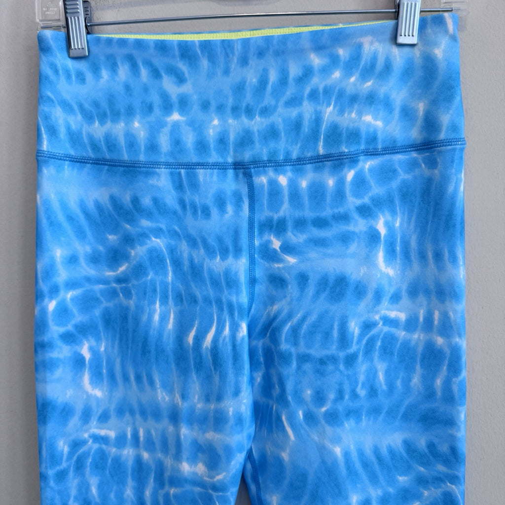 Lands’ End Women’s Leggings S/T 6-8 Blue Water Print Athletic Pants