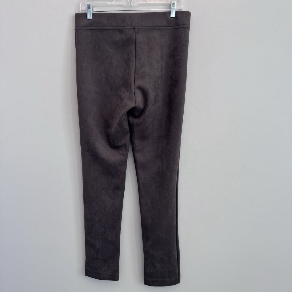 Andrew Marc Faux Suede Leggings Grey High Rise Slim Fit Stretch Pants Women's M
