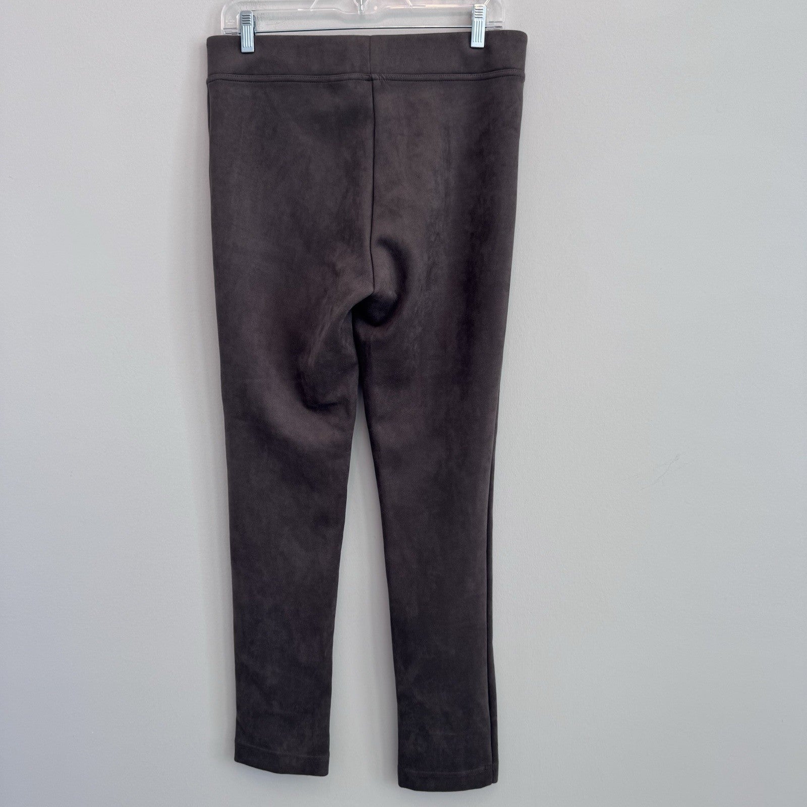 Andrew Marc Faux Suede Leggings Grey High Rise Slim Fit Stretch Pants Women's M