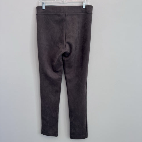 Andrew Marc Faux Suede Leggings Grey High Rise Slim Fit Stretch Pants Women's M