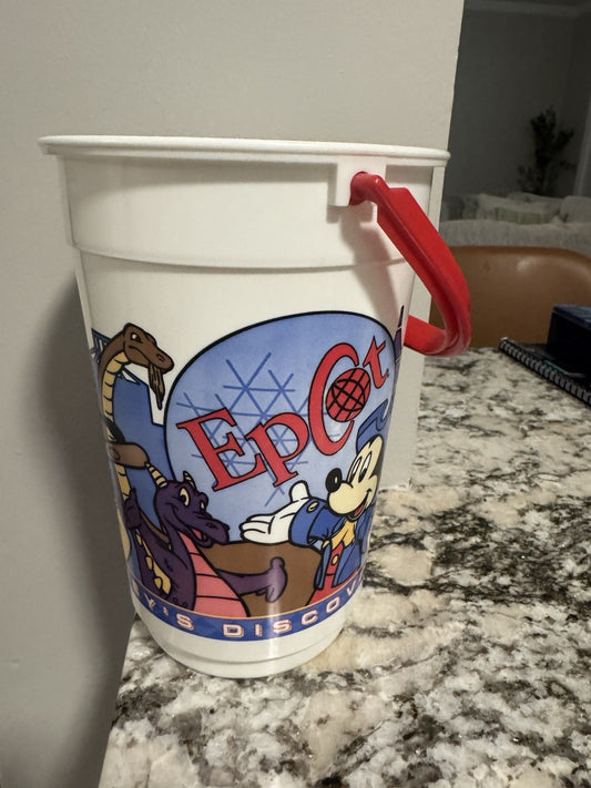 Vintage Walt Disney World Epcot Discover Park Popcorn Bucket 90s