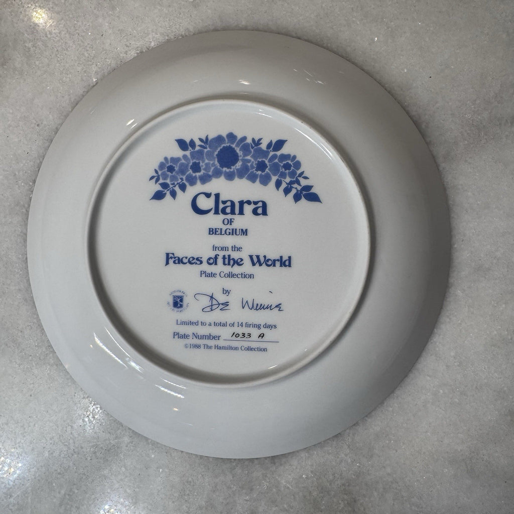 Clara of Belgium Faces of the World Hamilton Collection Plate 1988 Limited