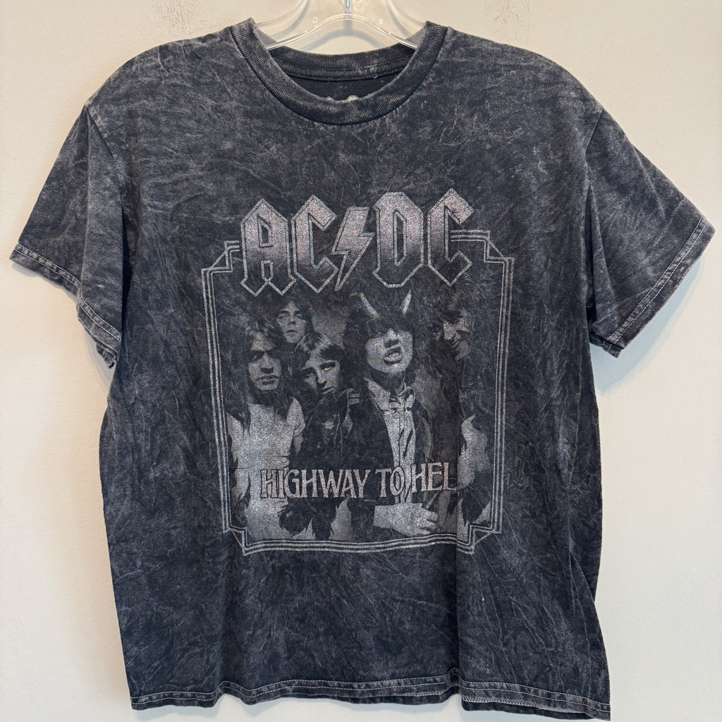 AC/DC Highway To Hell Women’s Medium Acid Wash Band T-Shirt Rock Tee Vintage