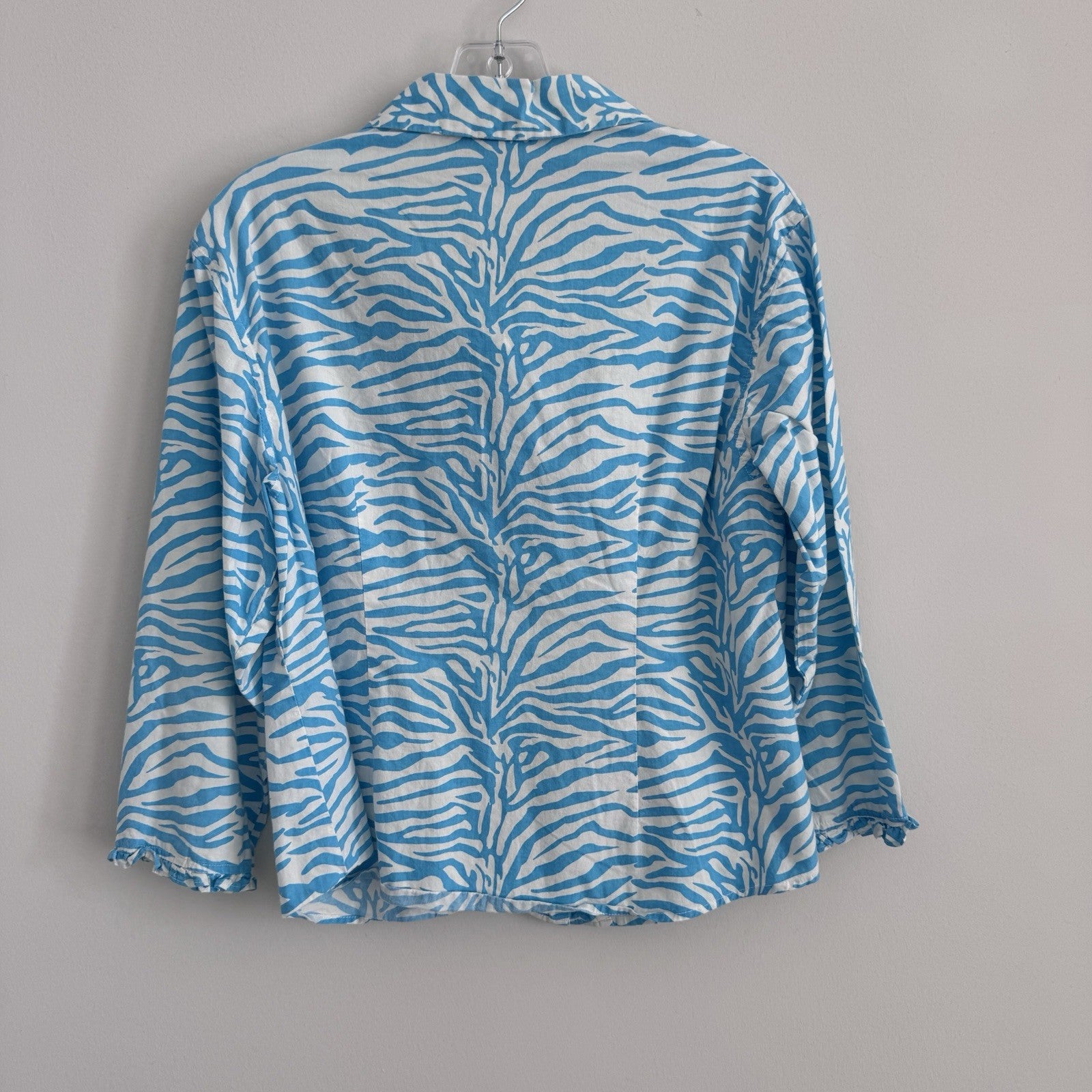 Pine Cone Hill Small Blue Zebra Print Cotton Blouse India