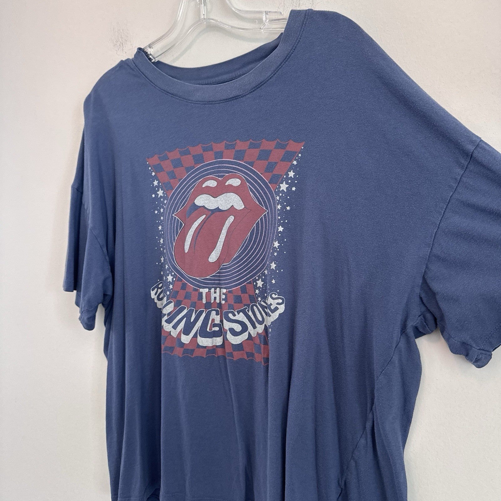 AE Rolling Stones Graphic Band Tee Shirt Women’s XL Blue Rock Concert Cotton OS