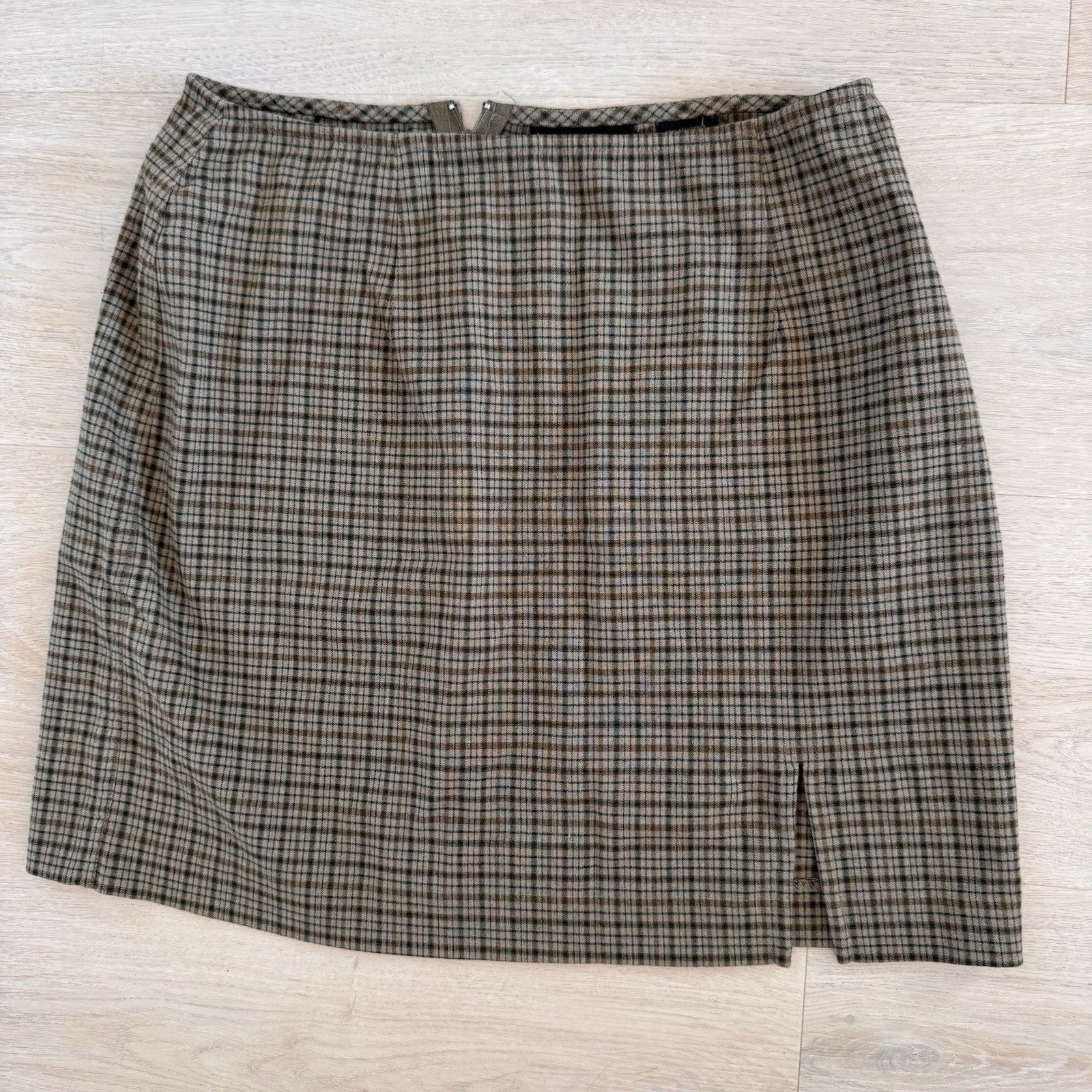 Vintage Y2K Express Plaid Pencil Skirt Brown Academic Career 5/6 Women’s