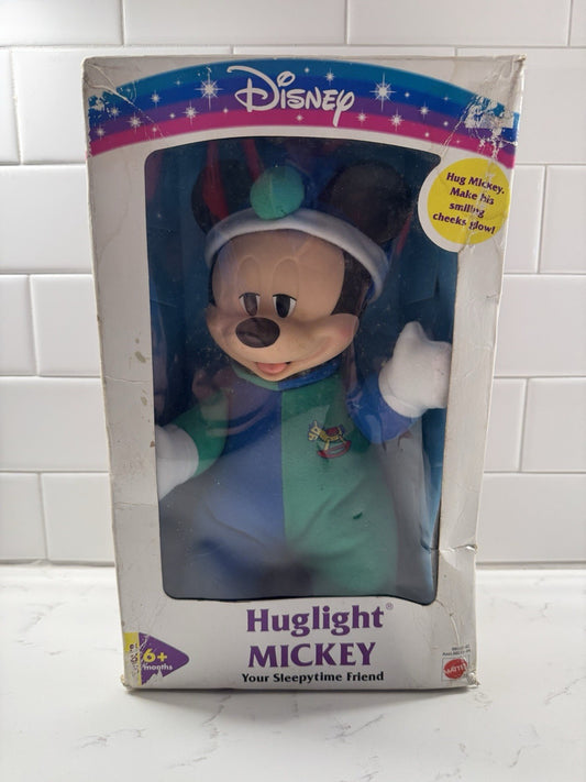 Vintage Huglight Mickey Mouse 13" Plush Toy Mattel Sleepytime Friend Glow NEW