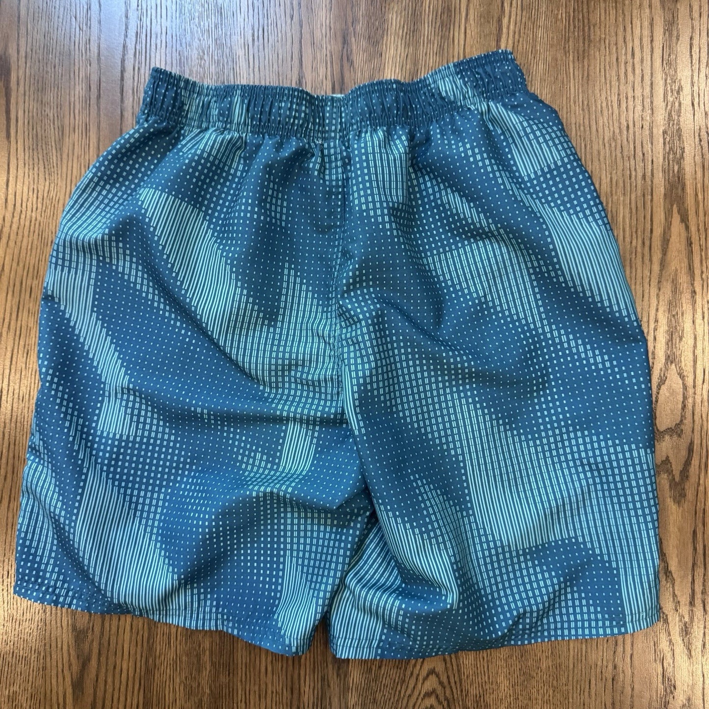 Nike Men’s Blue Swim Trunks Size Large | NESS9514 Geometric Print Lined