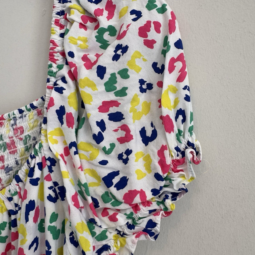Cabana by Crown & Ivy XL Smocked Dress Leopard Puff Sleeve Boho  Women’s
