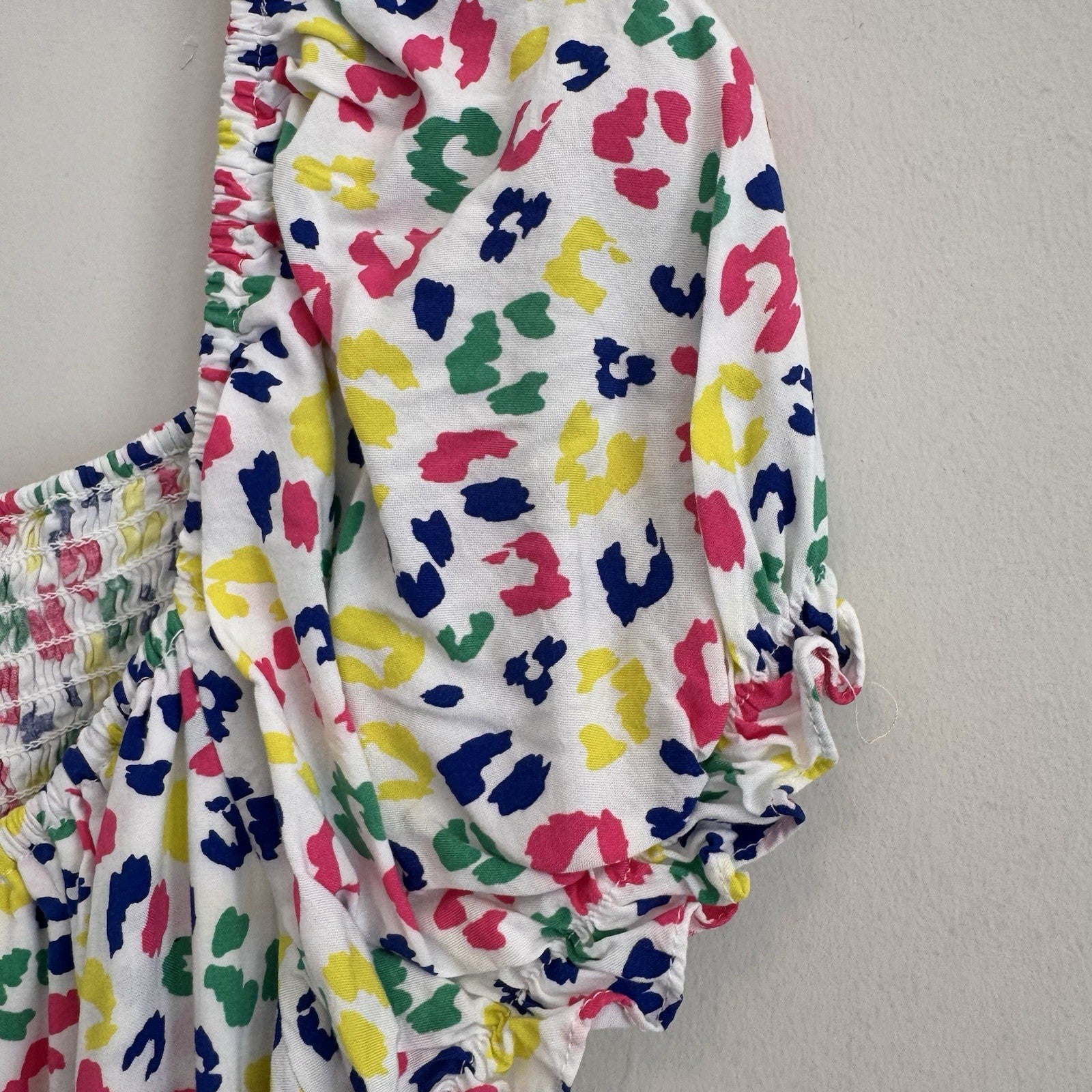 Cabana by Crown & Ivy XL Smocked Dress Leopard Puff Sleeve Boho  Women’s
