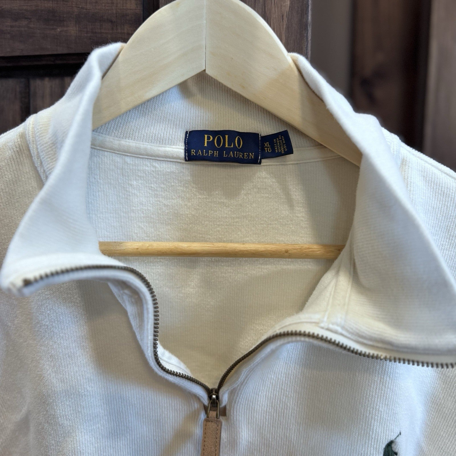 Polo Ralph Lauren Men’s XL White 1/4 Zip Pullover Sweatshirt 100%