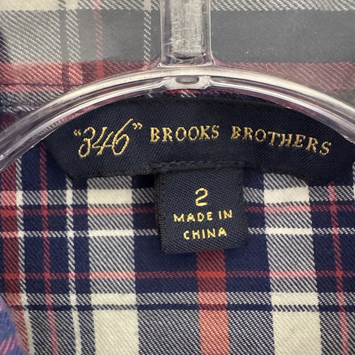 Brooks Brothers 346 Plaid Button-Up Shirt Ruffle Front Size 2 Cotton