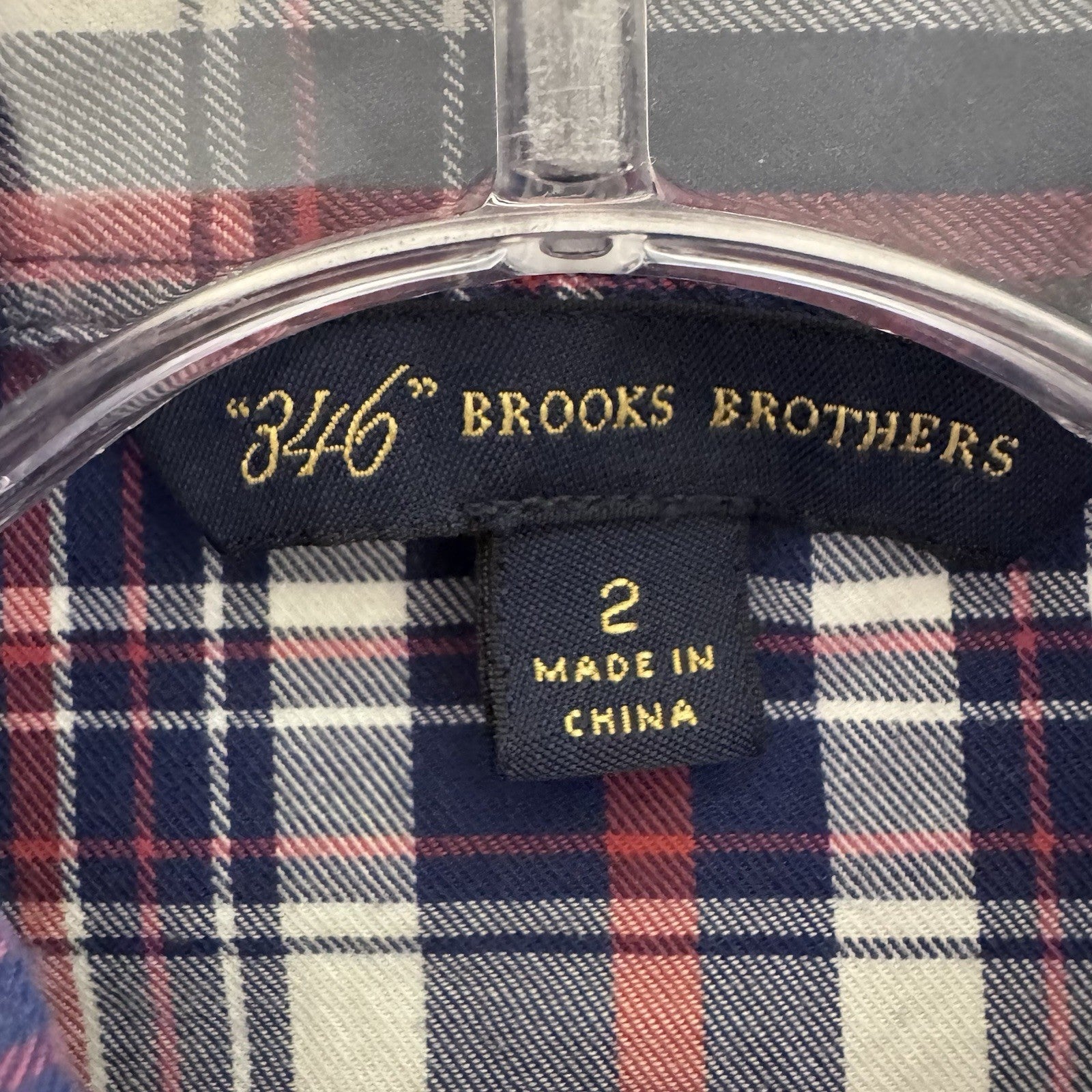 Brooks Brothers 346 Plaid Button-Up Shirt Ruffle Front Size 2 Cotton