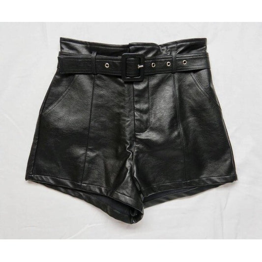 Altar'd State NWT Small Black faux leather shorts with belt #fauxleather #shorts