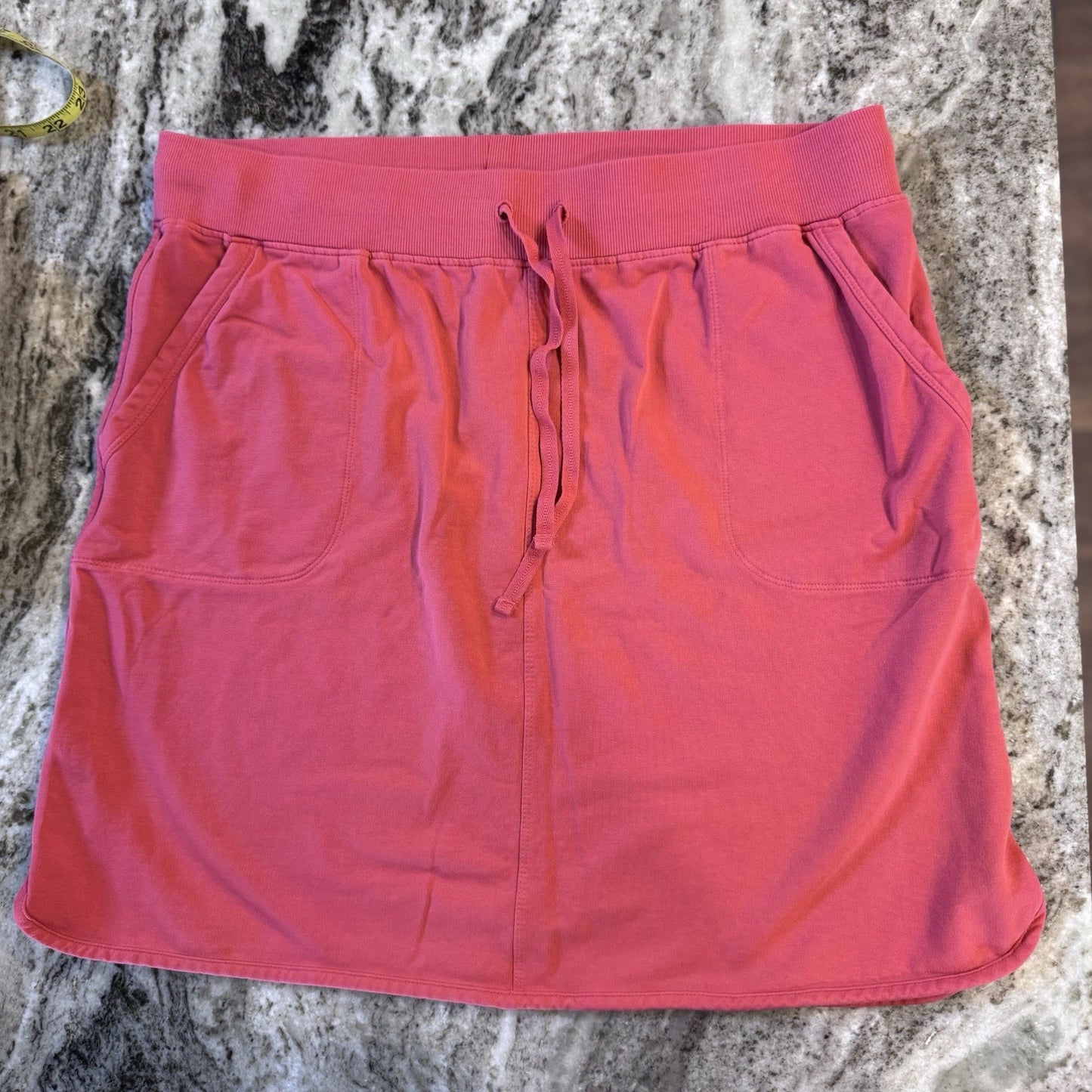 T by Talbots Pink Drawstring Knit Skirt Size LP Large Petite Cotton Blend