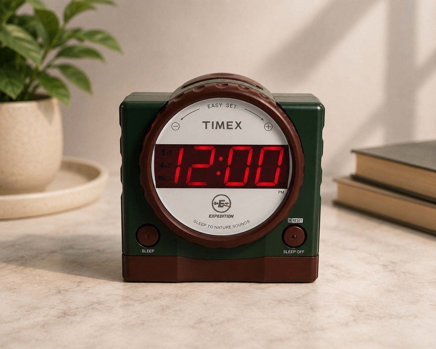 Vtg Timex Expedition T155Q Digital Alarm Clock Nature Sounds Forest Ocean Birds
