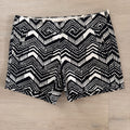 J.Crew Women’s Black White Geometric Stretch Shorts Size 6 Preppy Chic
