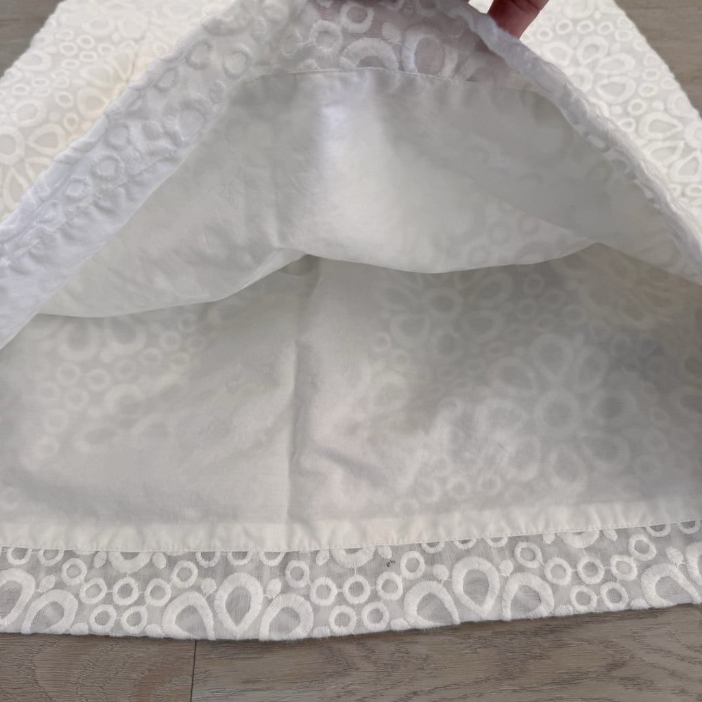 LOFT Women’s White Eyelet Mini Skirt Size 4 A-Line Floral Embroidered