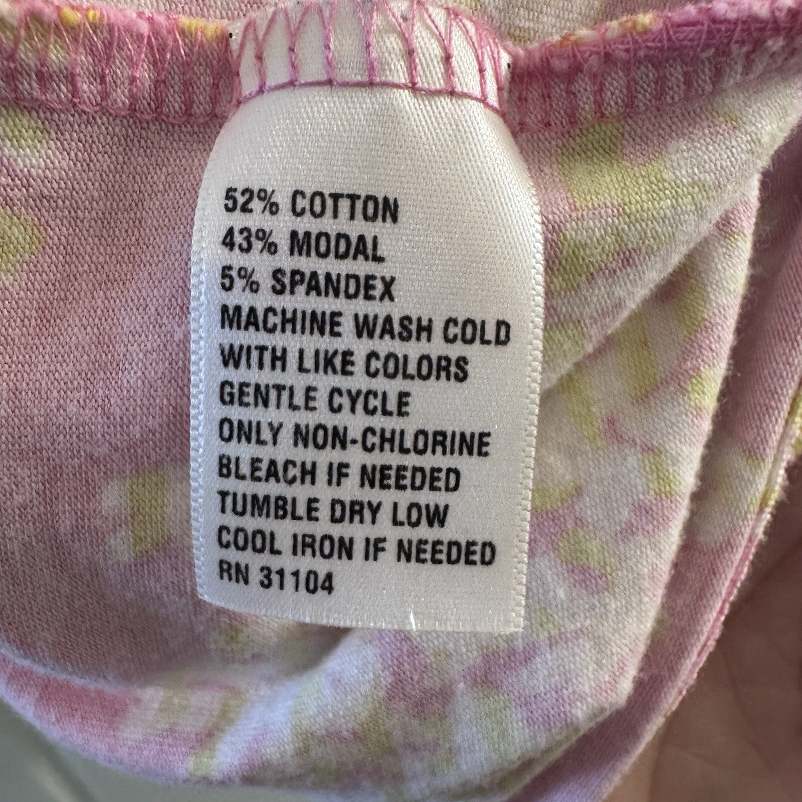 Crown & Ivy Womens Pink Coral Print Dress LARGE 3/4 Sleeve Back Zip Cotton Modal