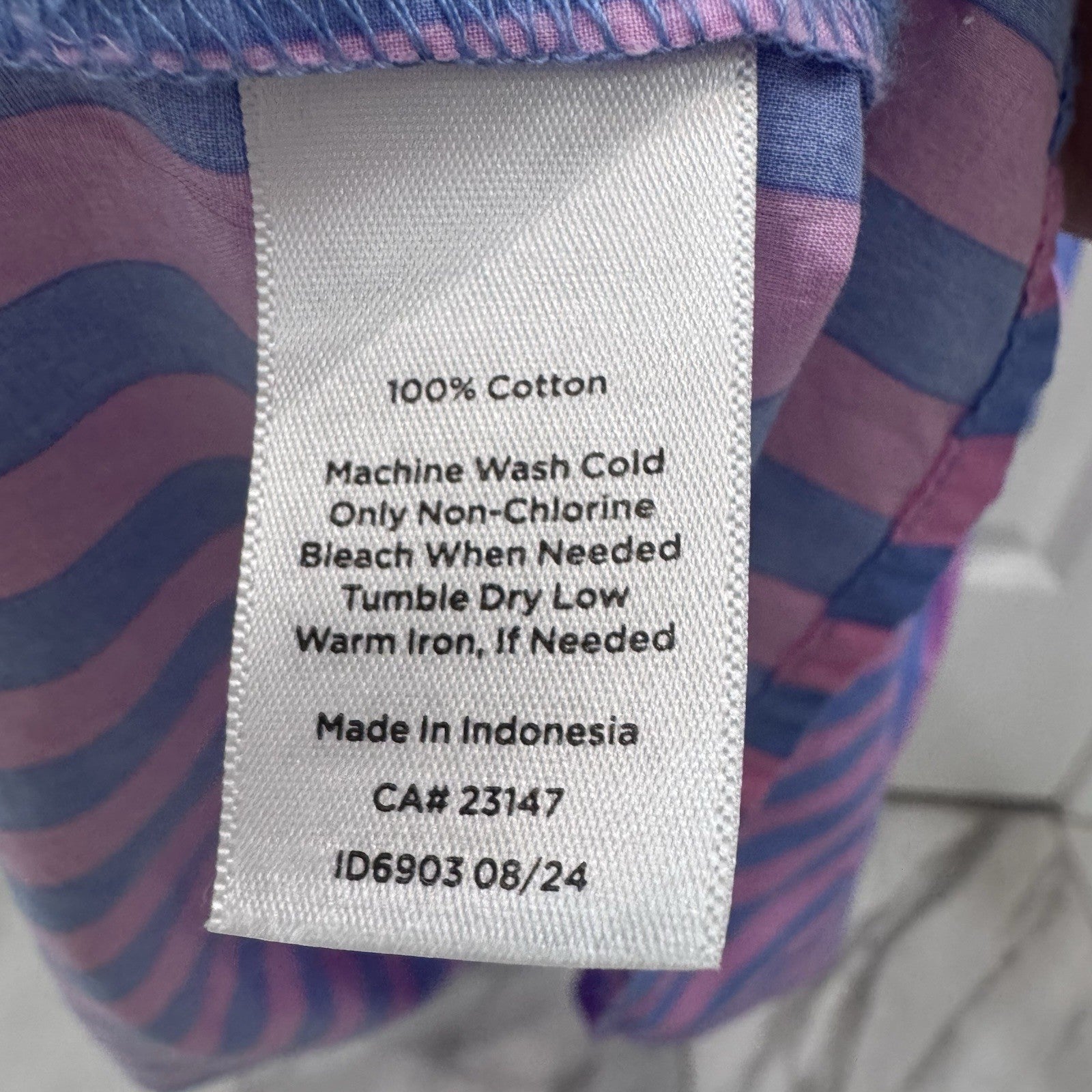 Talbots Plus Womens Striped Popover Blouse 1X Pink Blue Cotton Top