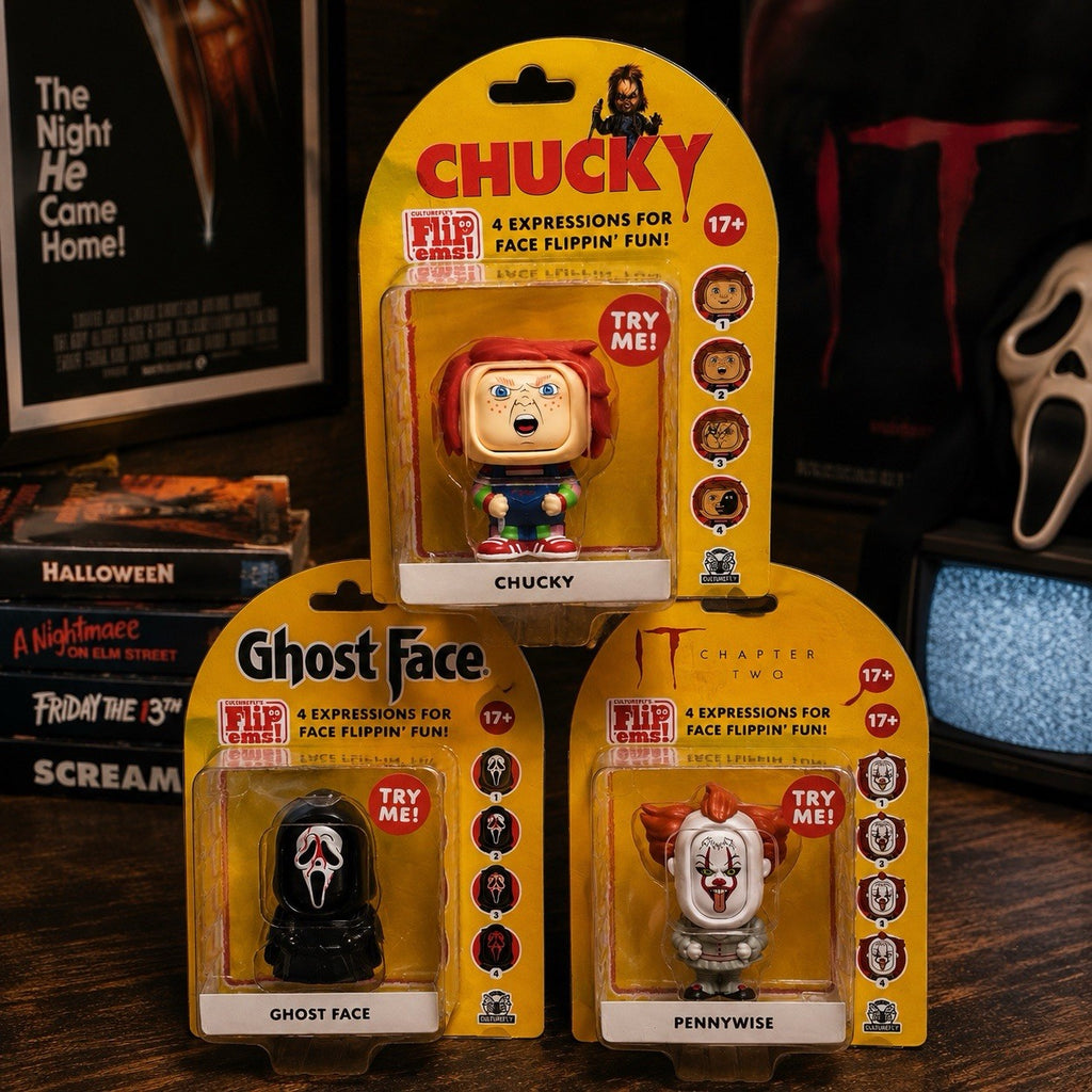 CultureFly Flip Ems Horror Lot Chucky Ghost Face Pennywise 3 Figure Set