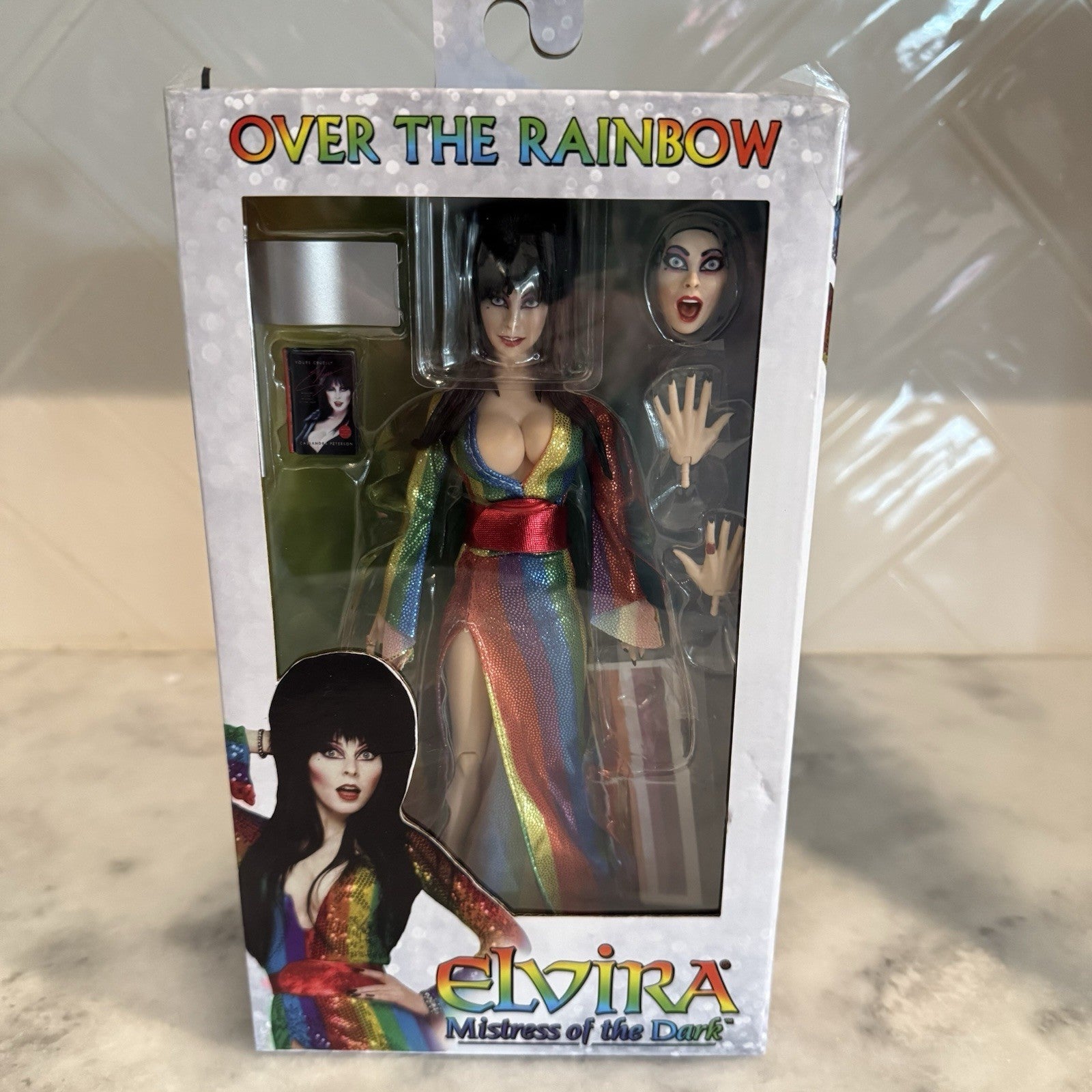 NECA Elvira Over the Rainbow Mistress of the Dark 8” Clothed Figure Sealed