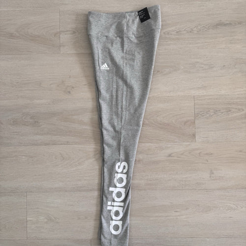 Adidas XS High Rise Leggings Gray Tight Fit Logo NWT