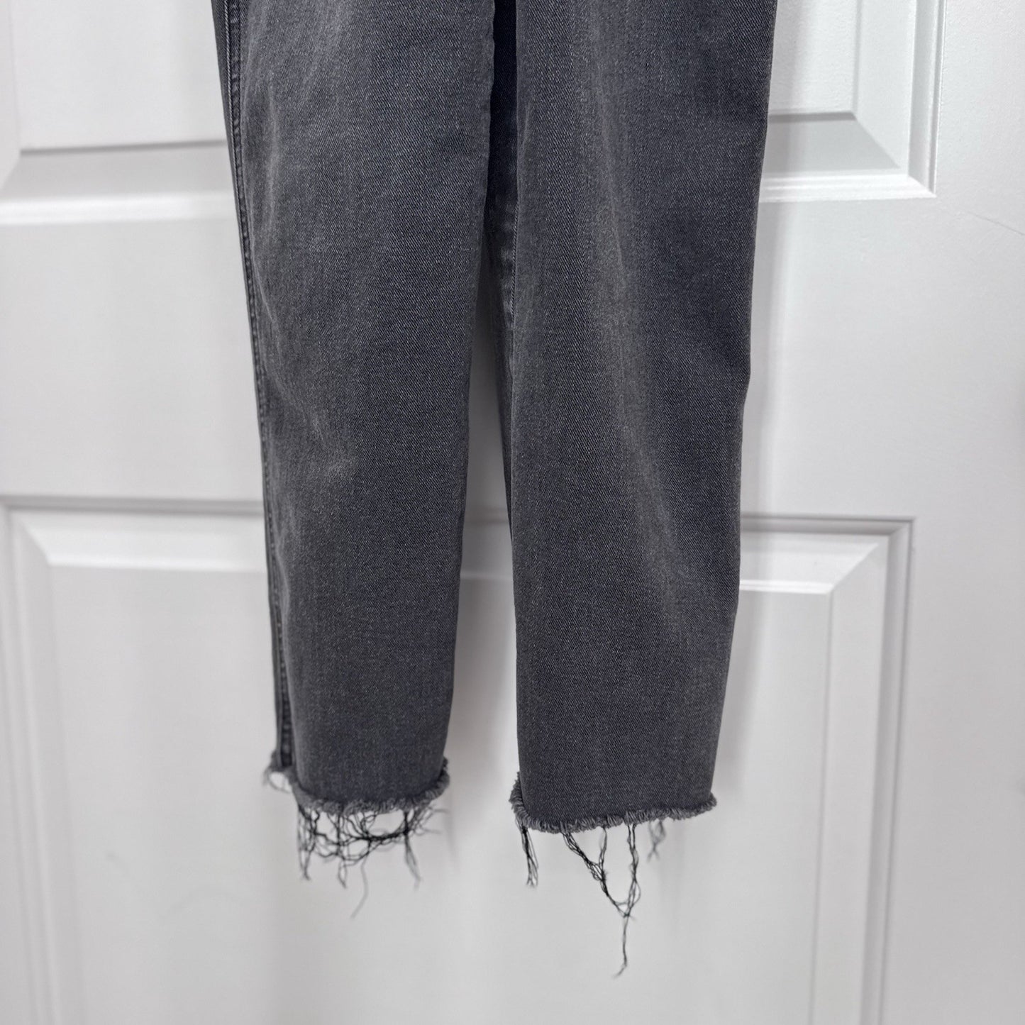 Express Black Jean Overalls Size 4 Women’s Adjustable Straps Frayed Hem