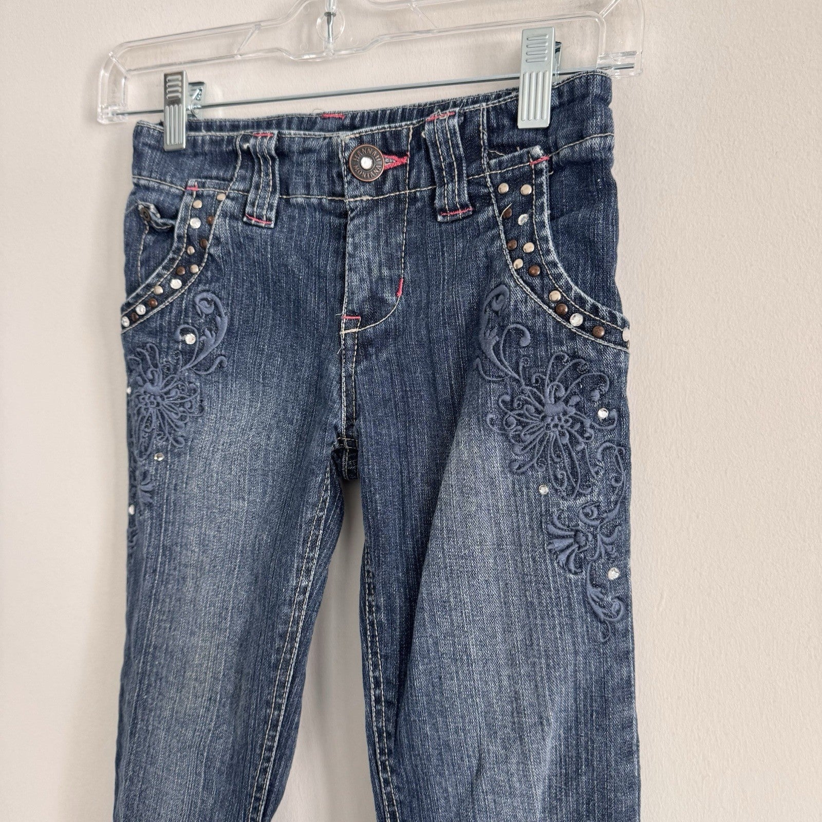 Vintage Disney Hannah Montana Girls Size 8 Jeans Embellished Embroidered Y2K