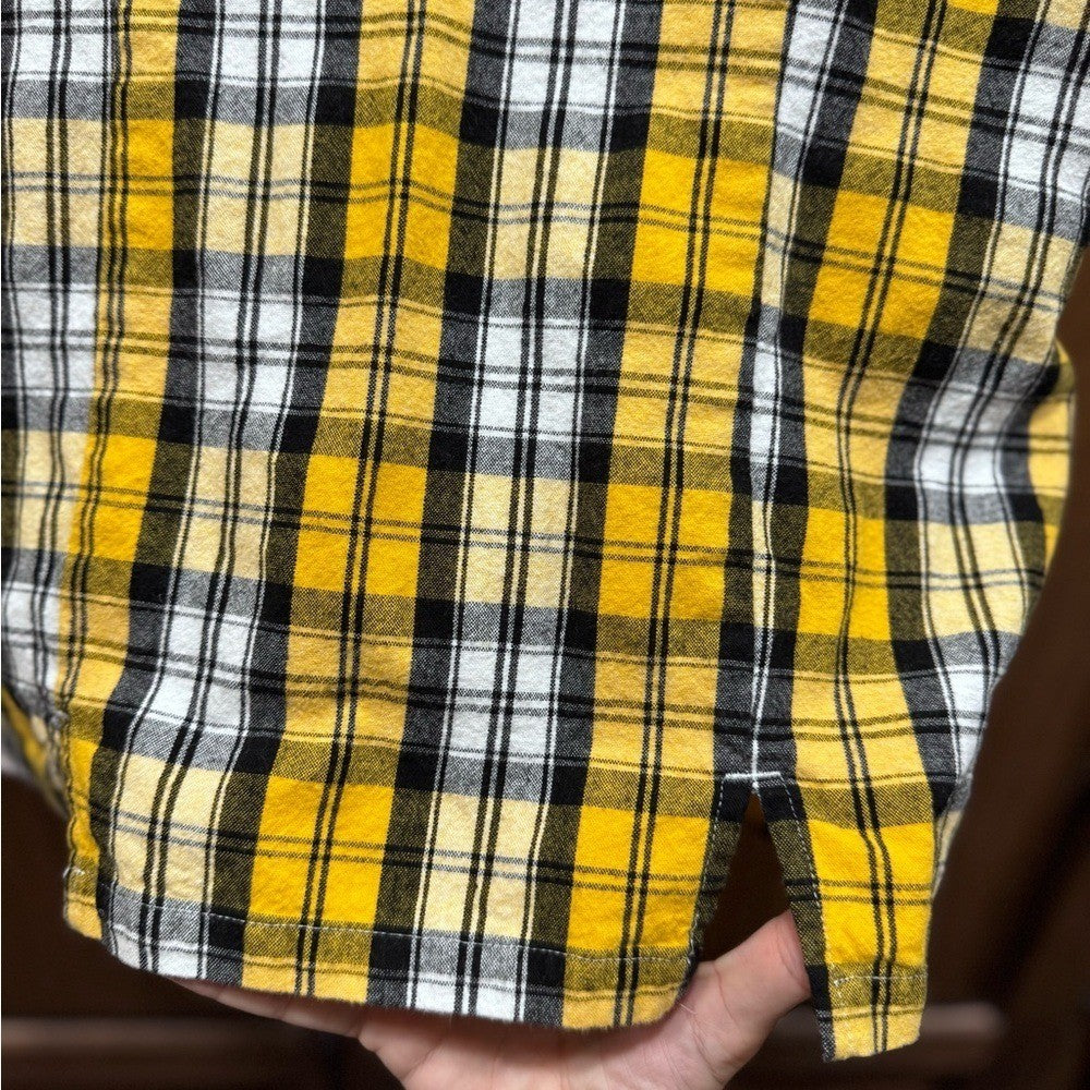 Hollister Yellow Plaid Ultra High-Rise Mini Skirt - Size Small