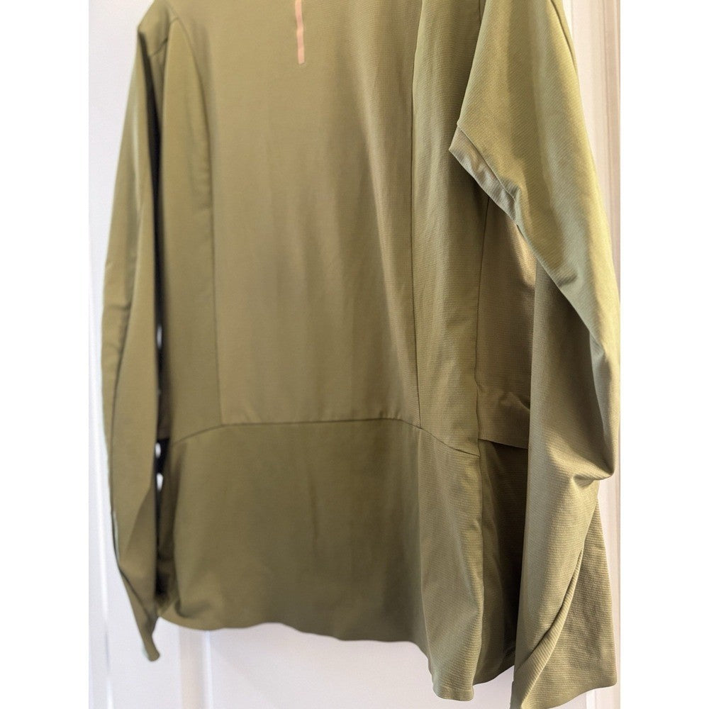 REI Co-op Men's 1/4 Zip Pullover Olive Green Medium Lightweight Hiking Shirt