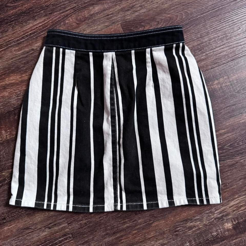 BDG Ruby Striped Zip-Front Skirt