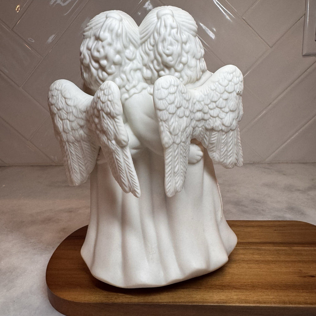 Vintage 1997 Growth Singing Angels Porcelain Votive Candle Holder Figurine