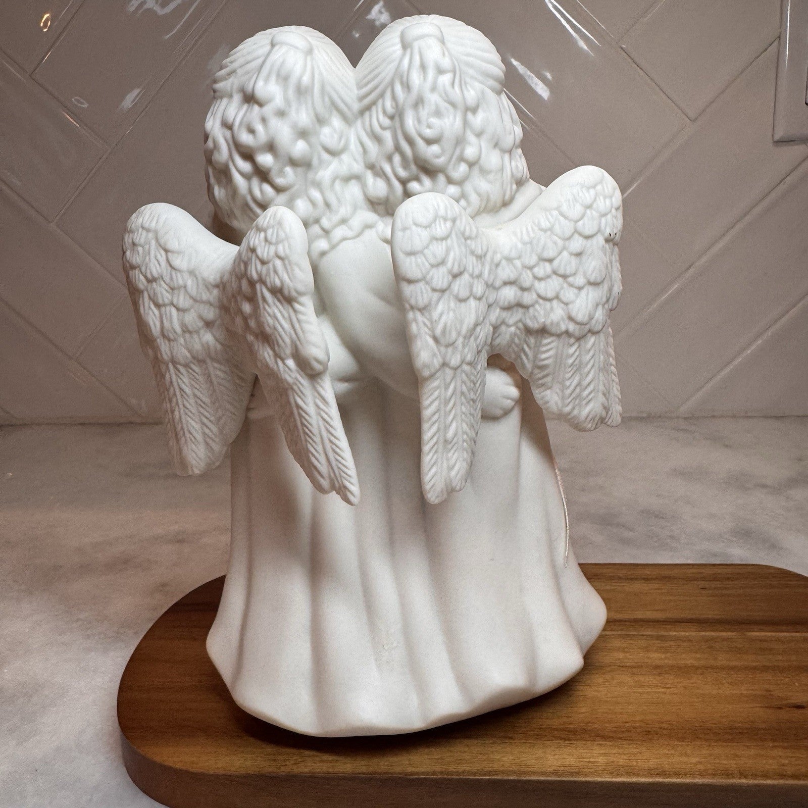 Vintage 1997 Growth Singing Angels Porcelain Votive Candle Holder Figurine