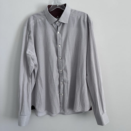 RGB Black Label XL White Micro Dot Shirt Contrast Trim 100% Cotton