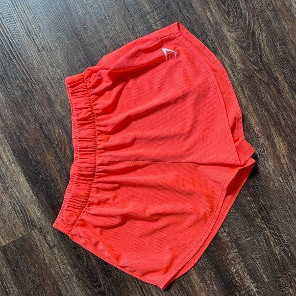 Gymshark Shorts Womens MFluorescent Orange Mesh Training Pull On Gym Workout